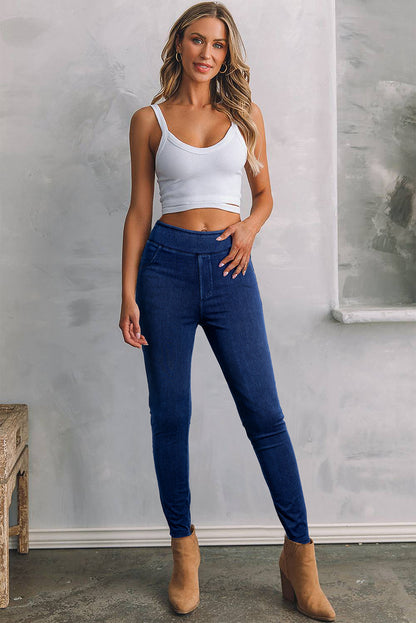 Blue High Waist Slim Fit Jeggings