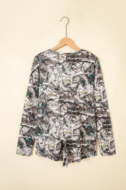 Camo Top & Shorts Two Piece Set
