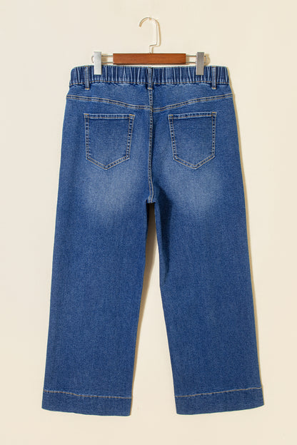 Dark Blue Acid Wash Plus Size Jeans