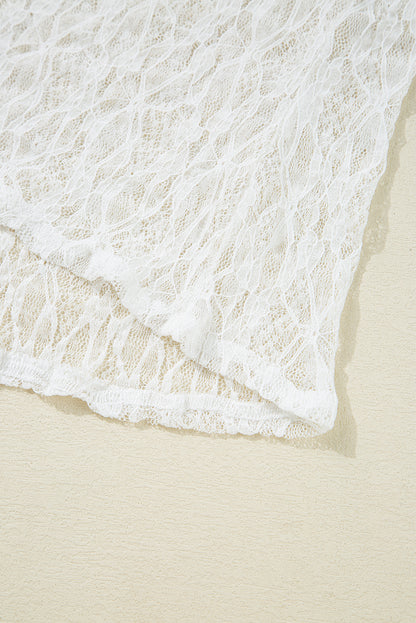 White Sheer Lace Bell Blouse