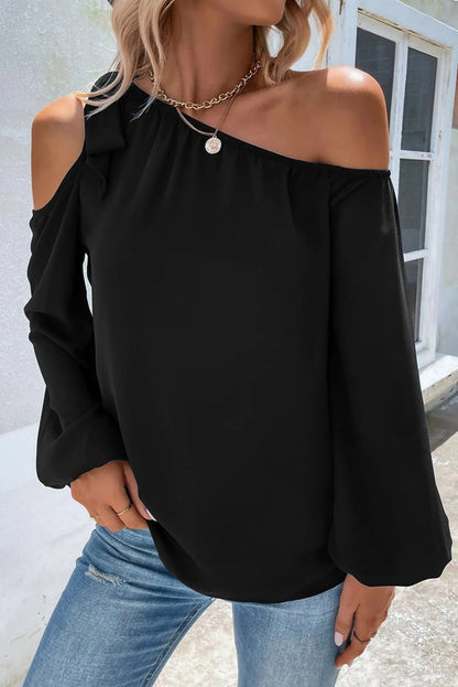 Black Asymmetric Blouse