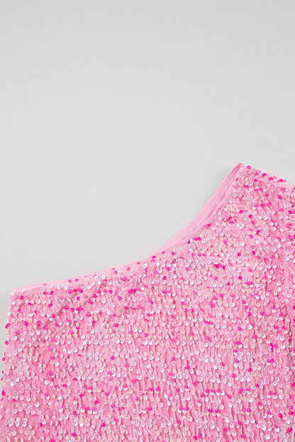 Pink Sequin Bodycon Mini Dress