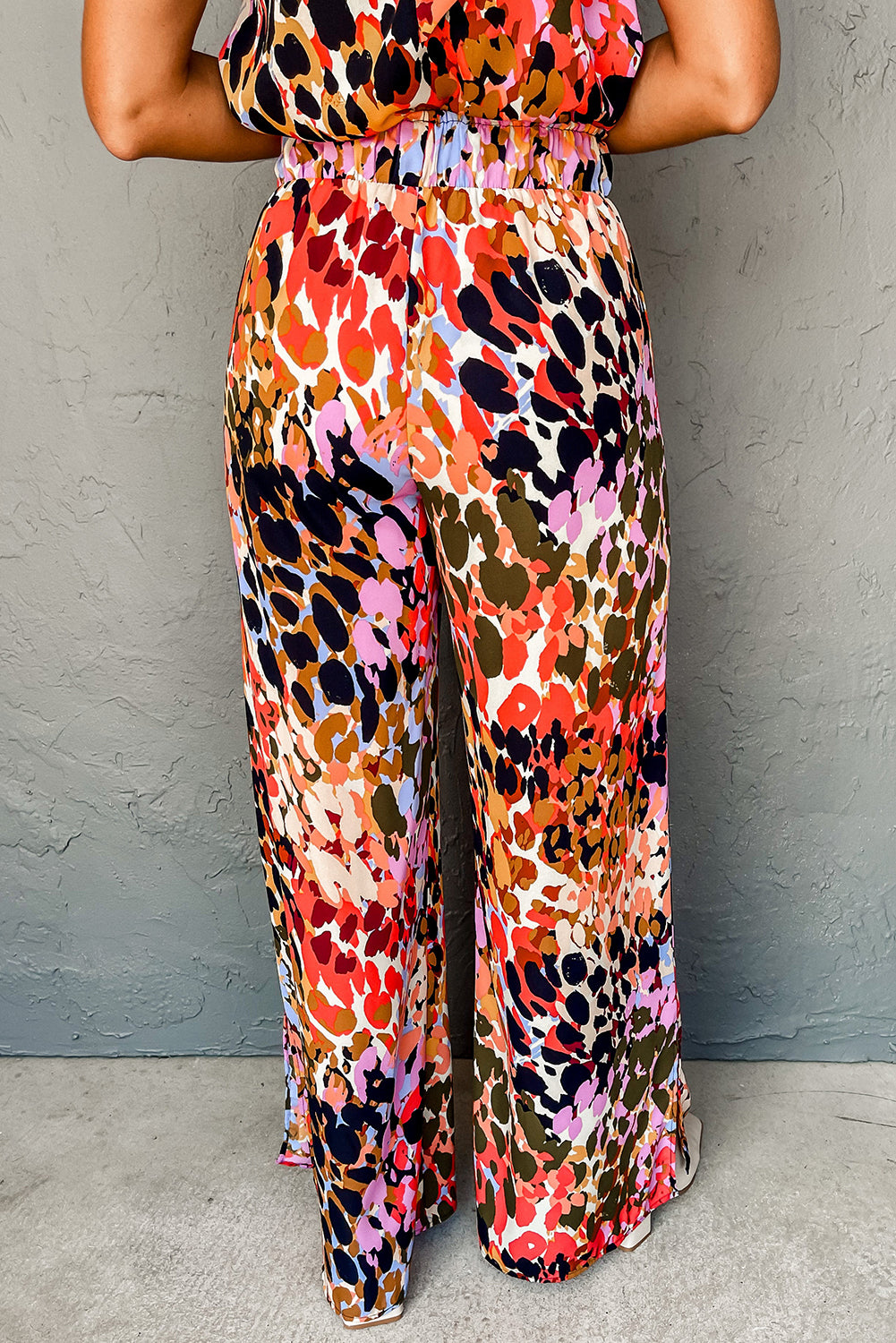 Black Multicolour Leopard Print Top and Pants Set