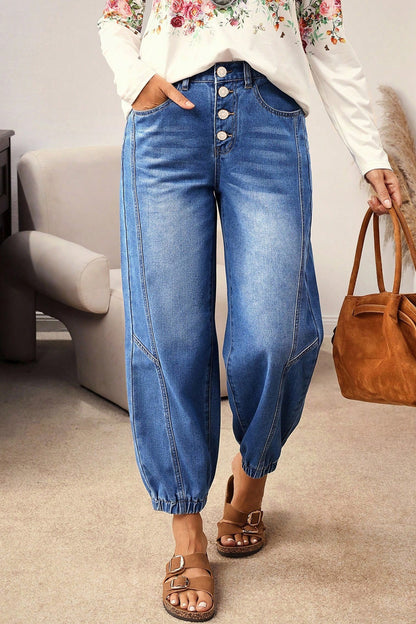 Blue Casual Loose Fit Jeans
