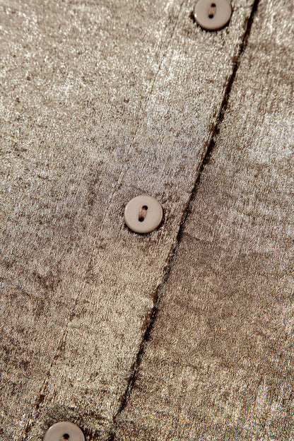 Gold Metallic Ruffle Bouse