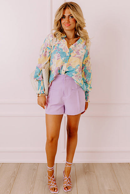 Yellow Floral Oversized Blouse