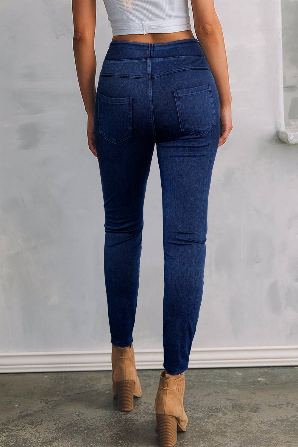 Blue High Waist Slim Fit Jeggings