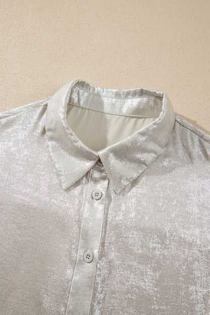 Champagne Mini Long Sleeve Shift Dress