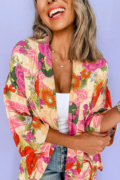 Pink Floral Kimono