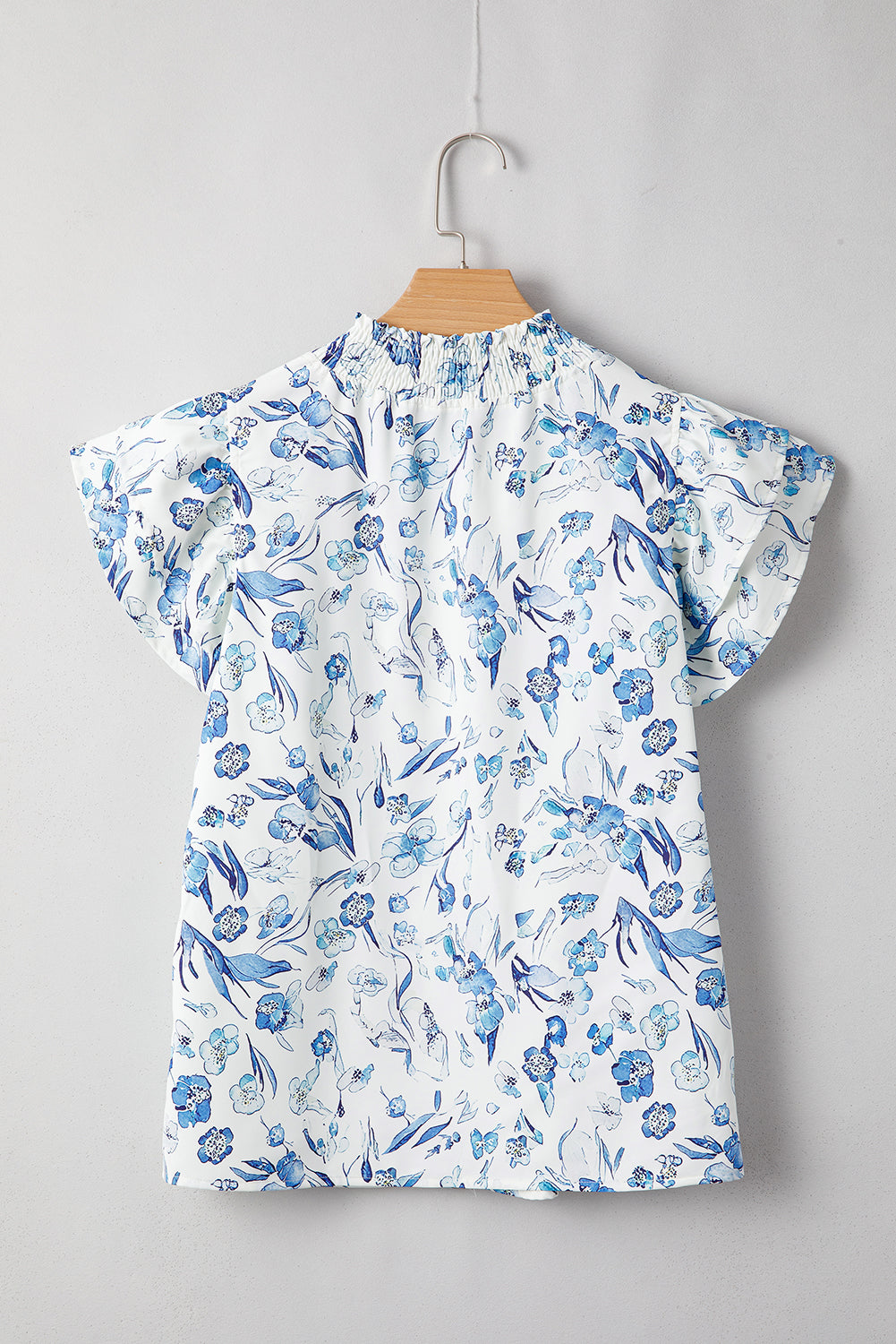 Sky Blue Floral Print Blouse
