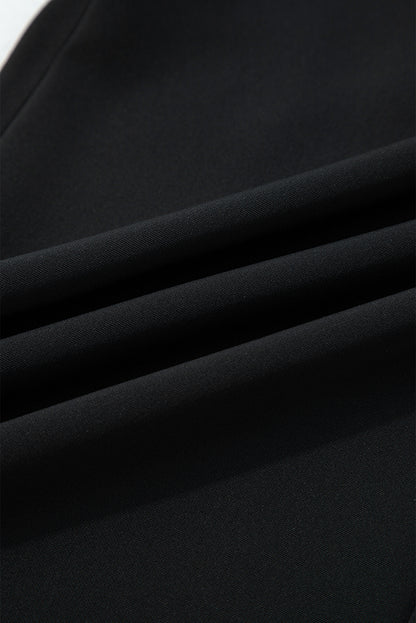 Black Pleated Loose Straight Pants