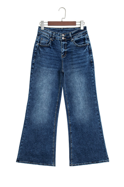 Blue Acid Wash Flare Jeans
