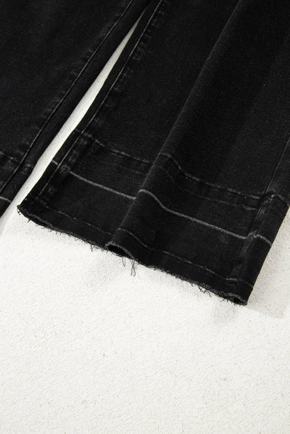 Black Straight Leg Loose High Waist Jeans