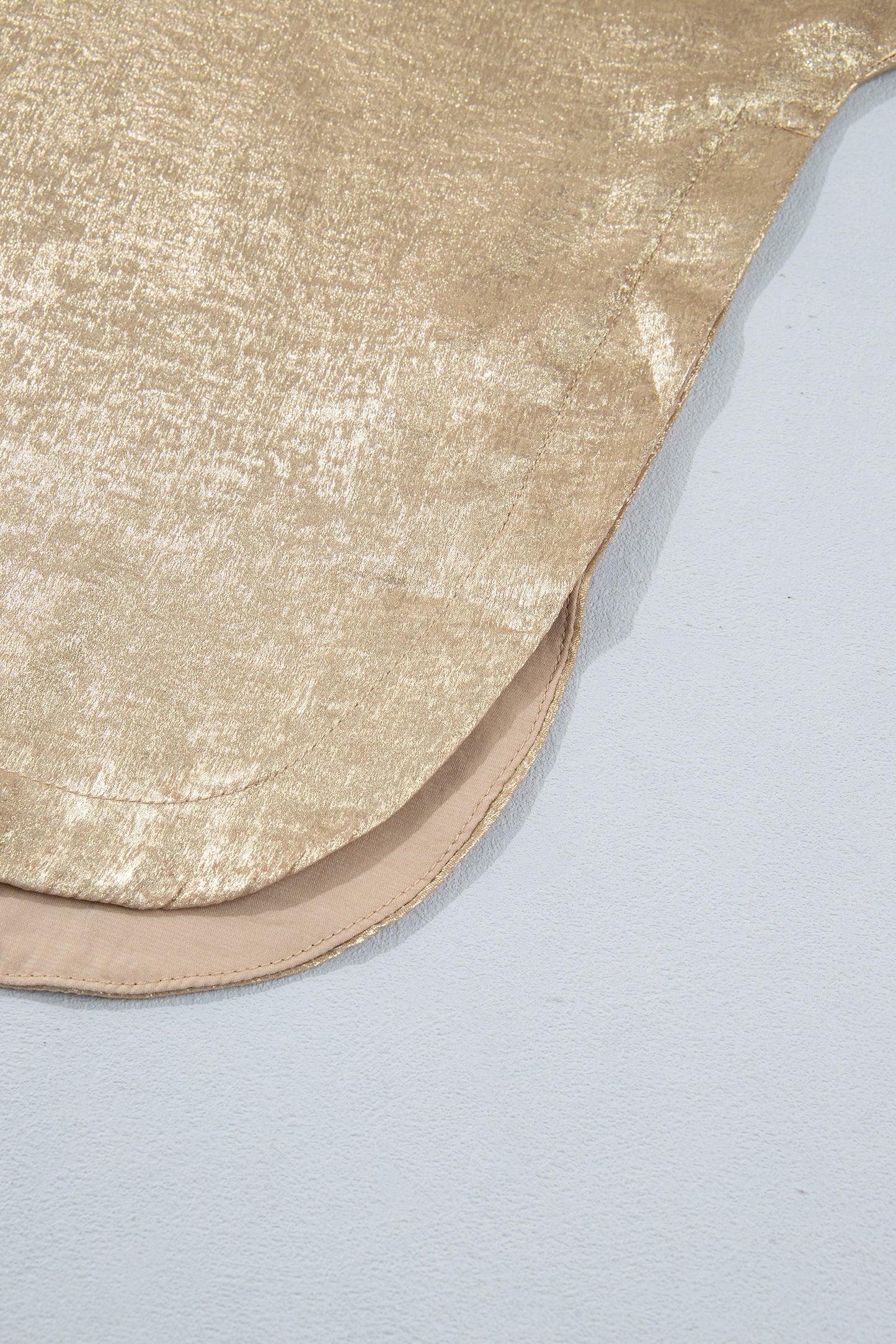 Gold Metallic Long Sleeve Blouse
