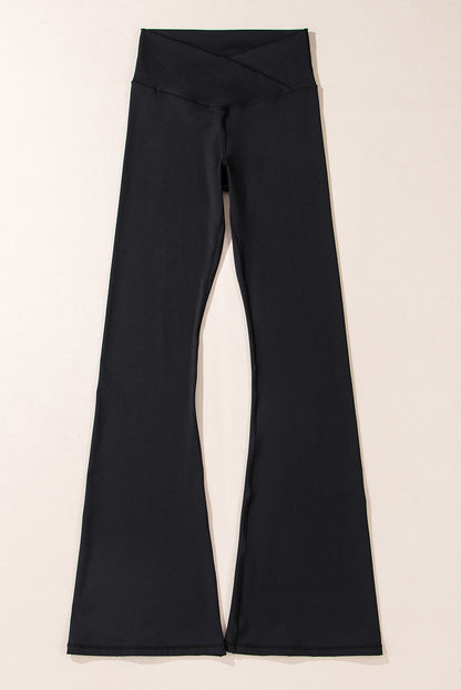 Black High Waist Flared Leggings