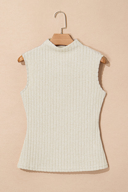 Nude Ribbed Knit Tank Top