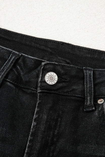 Black Straight Leg Loose High Waist Jeans