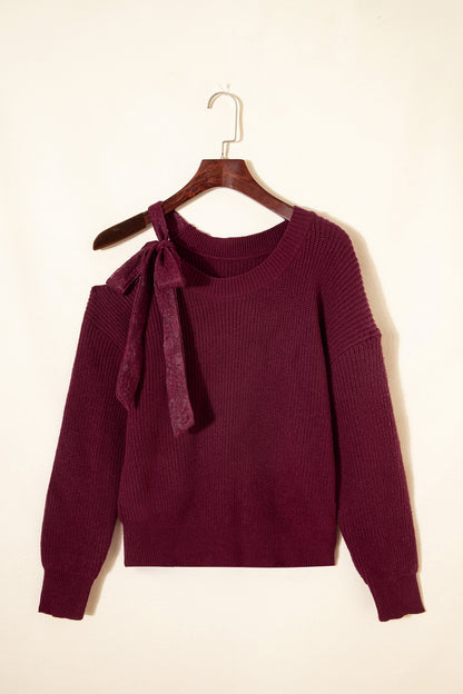 Burgundy Bow Asymmetric Jersey