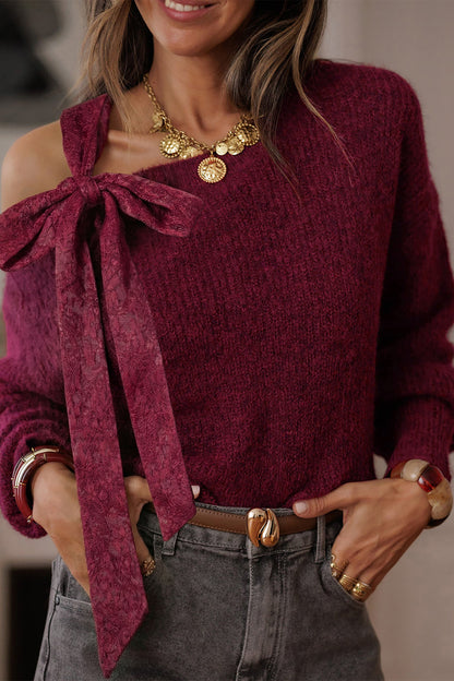 Burgundy Bow Asymmetric Jersey