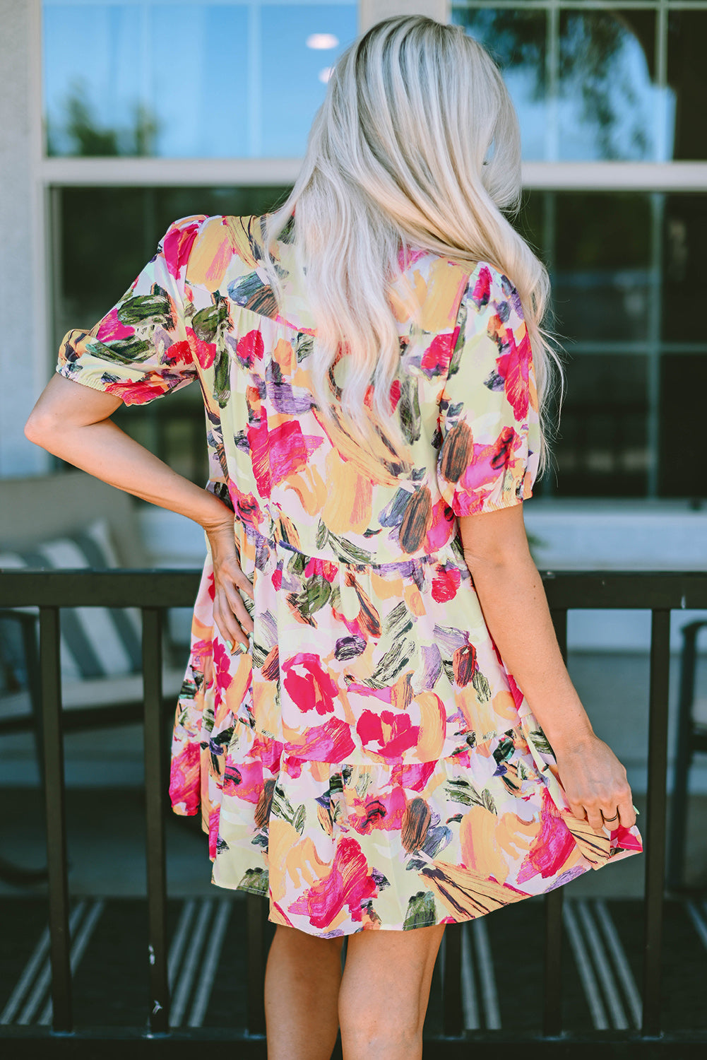 Multicolour Floral Print Shirt Dress