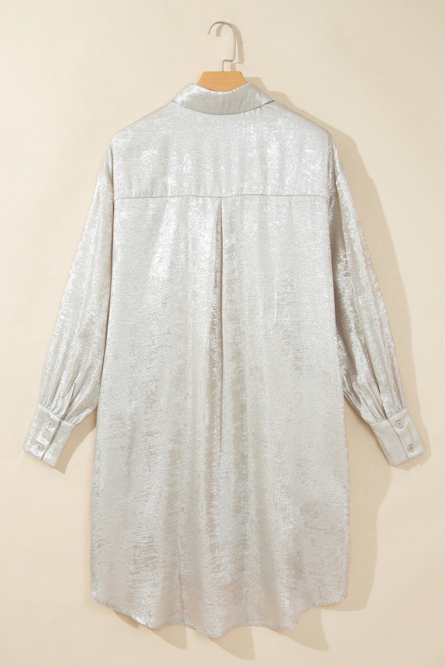 Champagne Mini Long Sleeve Shift Dress