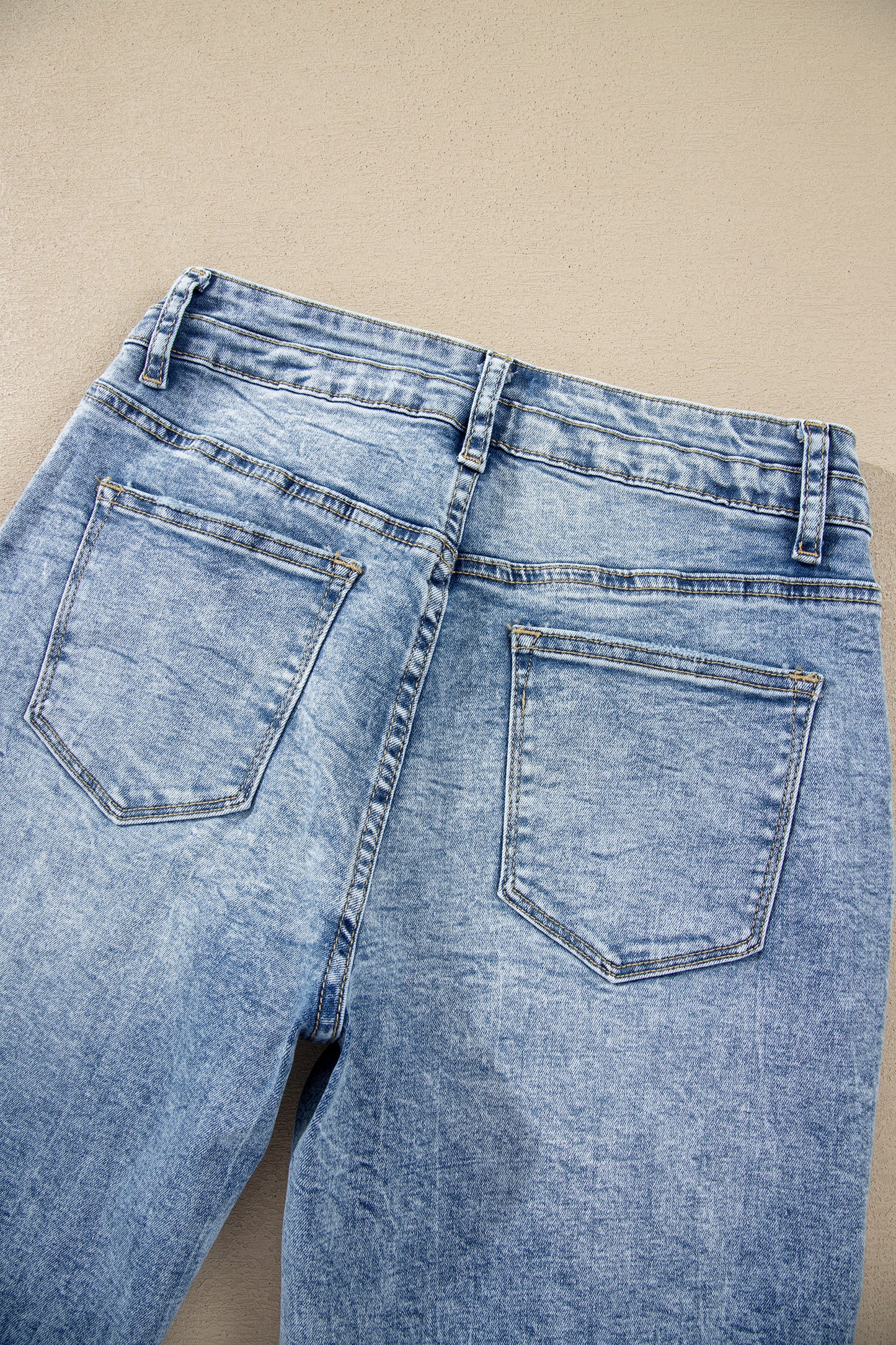 Blue Acid Wash Flare Jeans