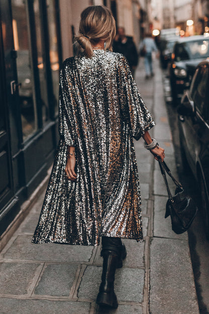 Sequin 3/4 Sleeve Kimono