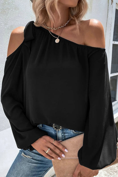 Black Asymmetric Blouse