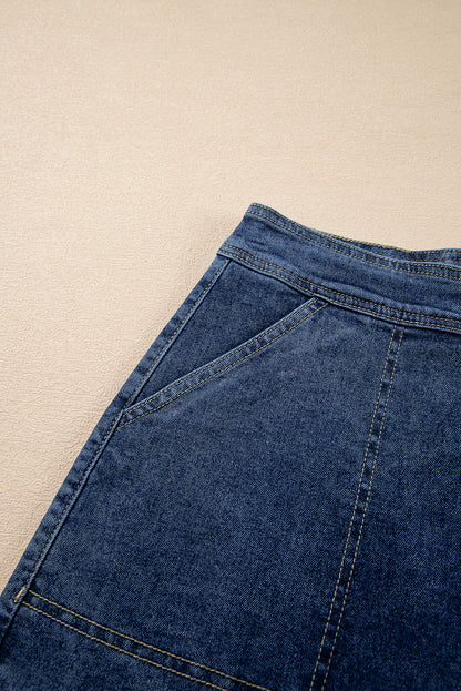 Ashleigh Blue Faux Wrap Mini Denim Skort