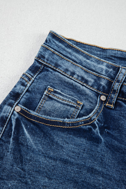 Blue Acid Wash Flare Jeans