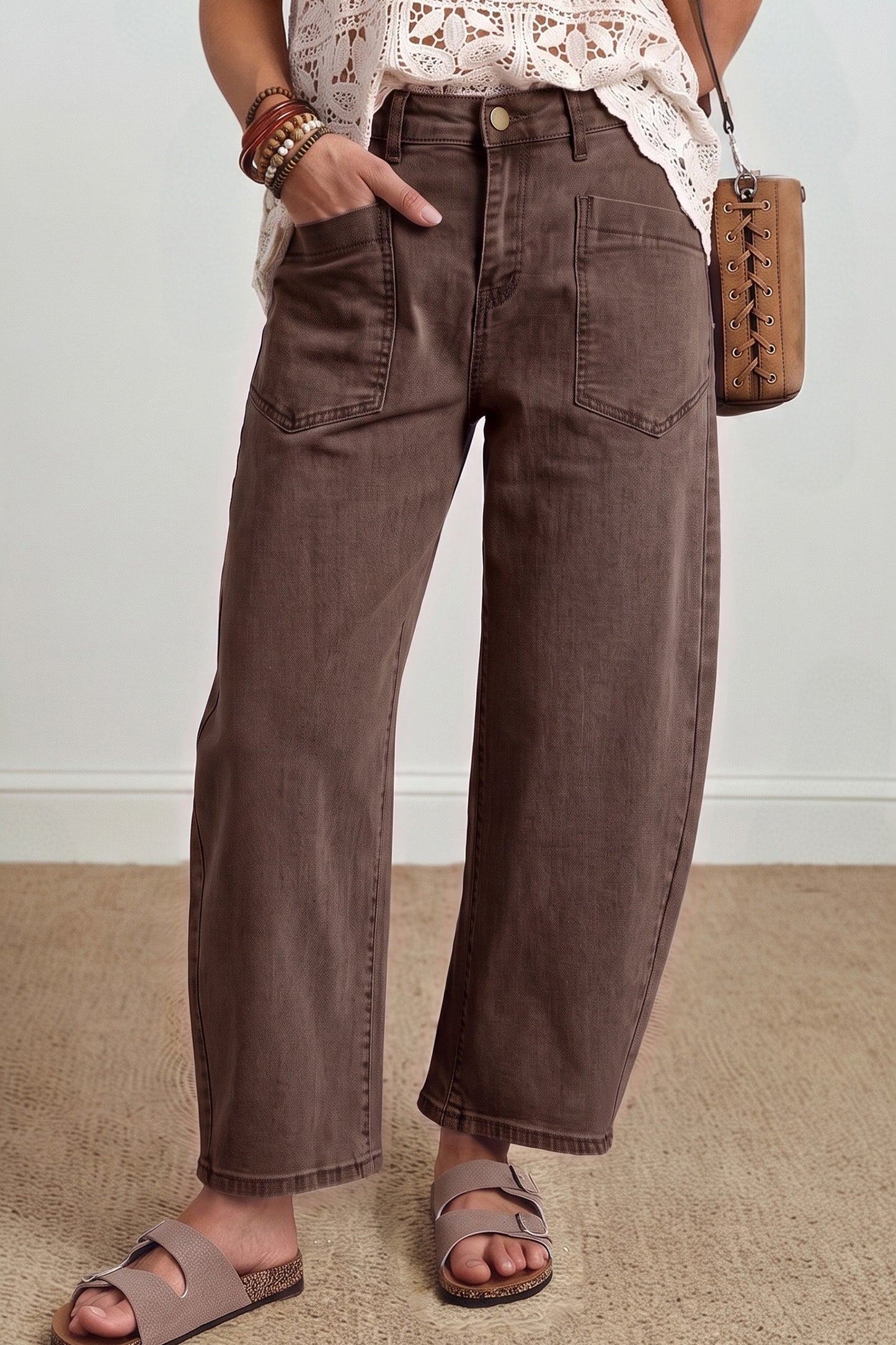 Ankle-length Barrel Jeans
