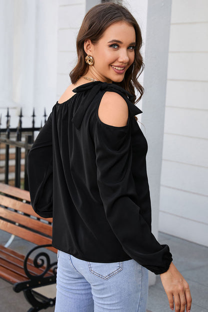 Black Asymmetric Blouse