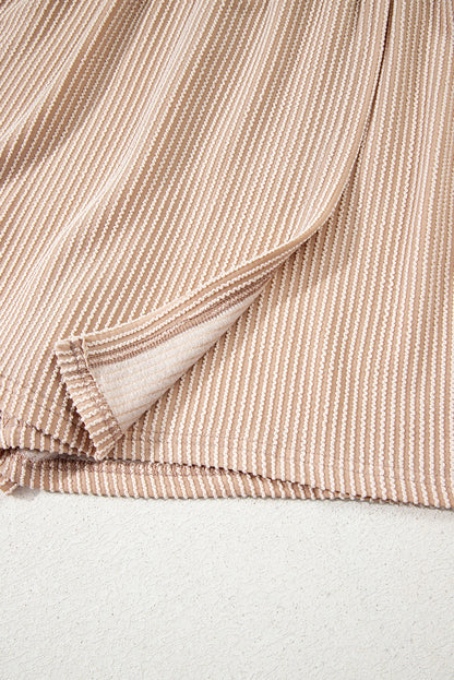 Nude Corded High Waist Wrap Skort