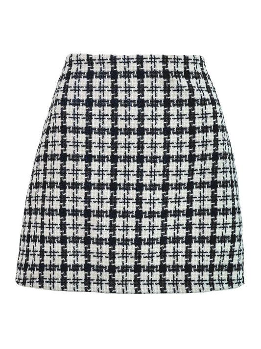 Black and white tweed skirt