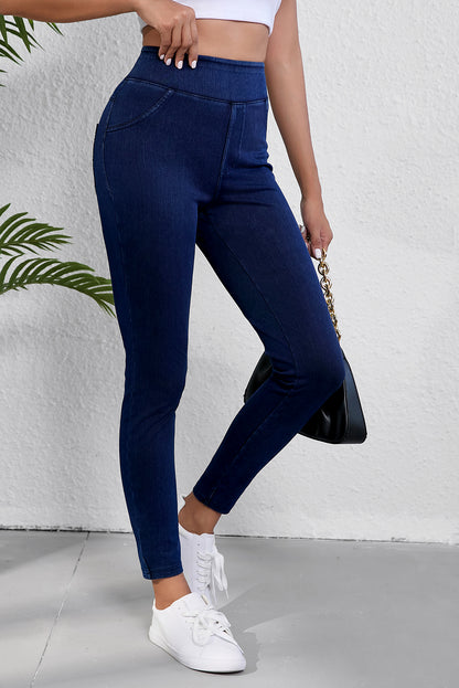 Blue High Waist Slim Fit Jeggings