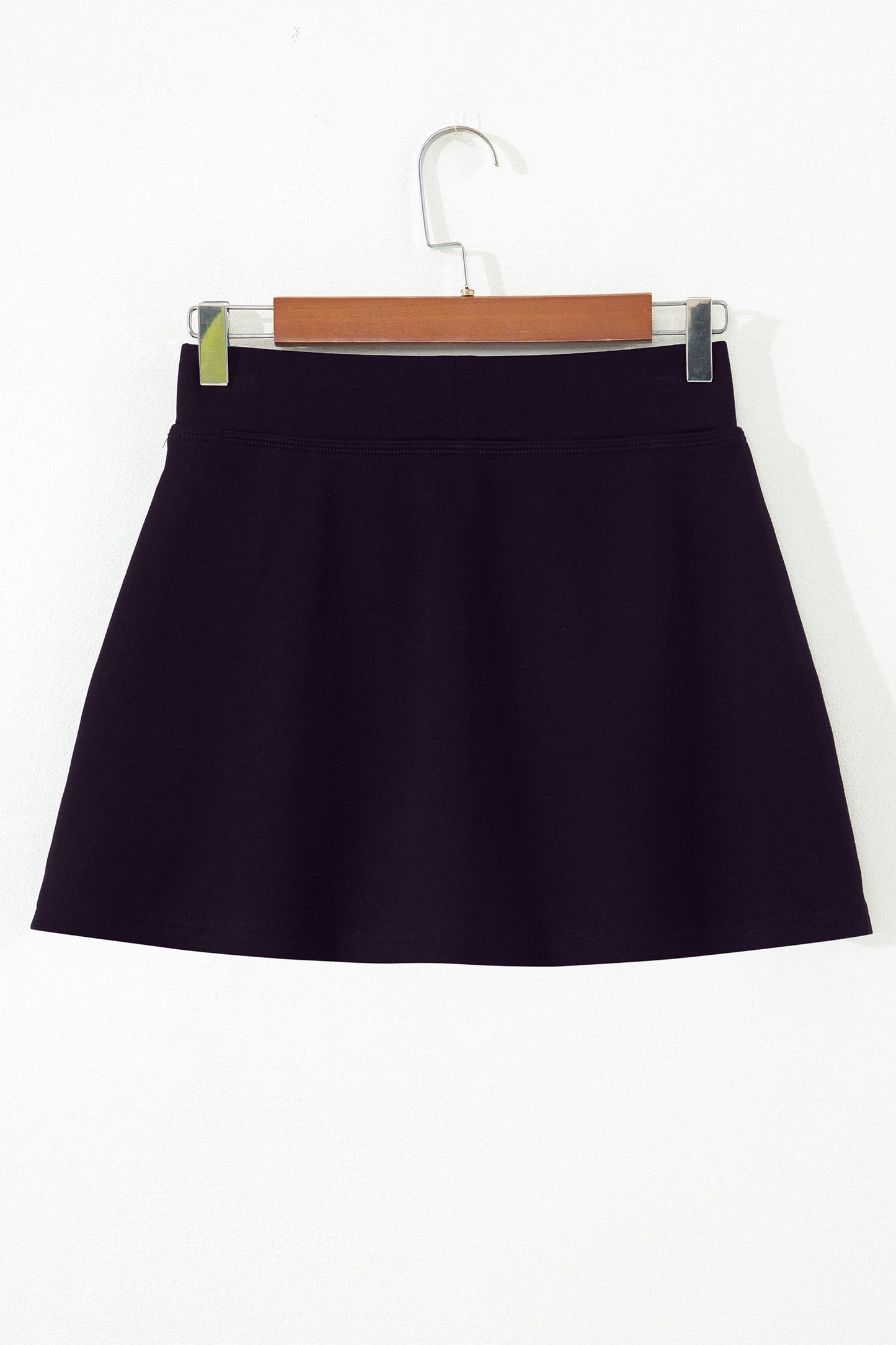 Black Faux Wrap Skort