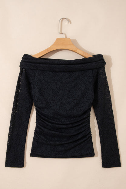 Black Floral Lace Slim Top