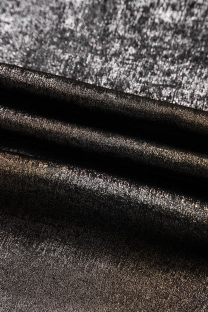 Silver Metallic Ruffle Blouse