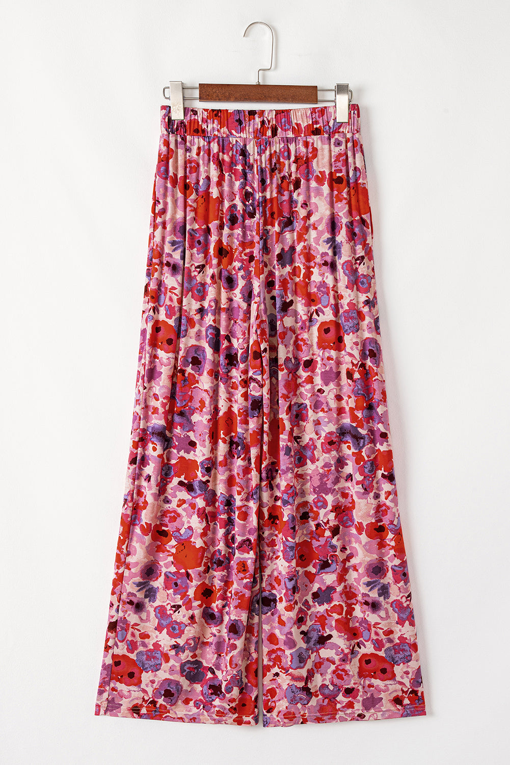 Purple Floral High Waist Pants
