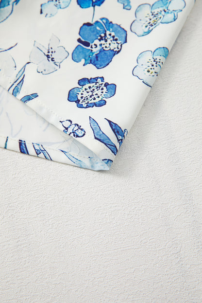 Sky Blue Floral Print Blouse