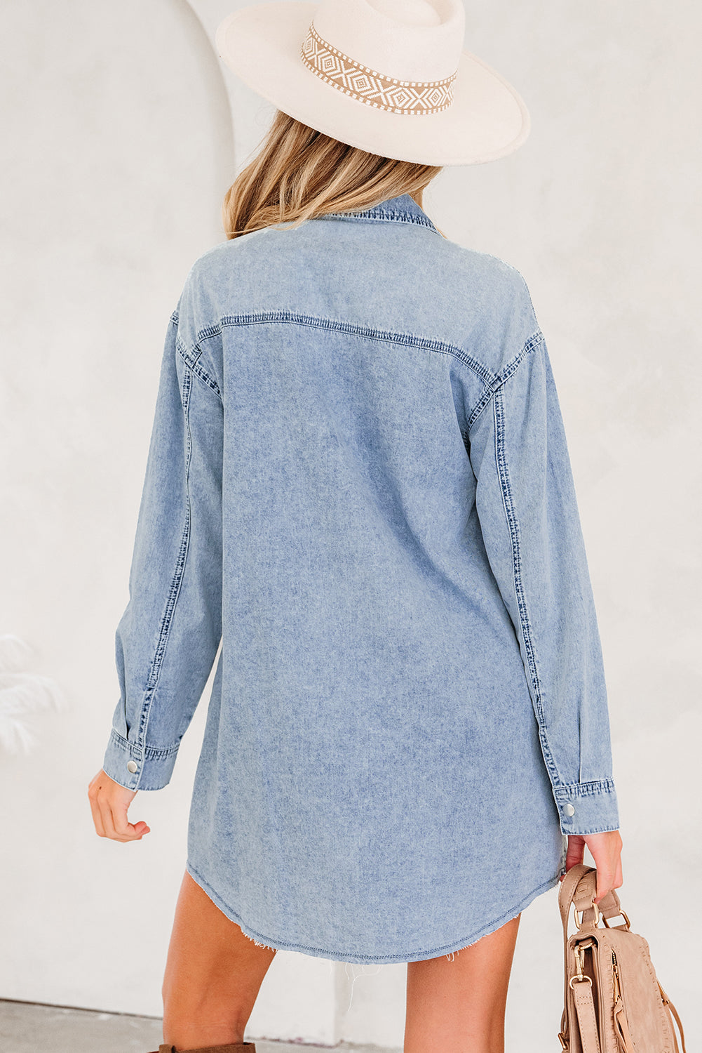 Beau Blue Denim Loose Shirt Dress