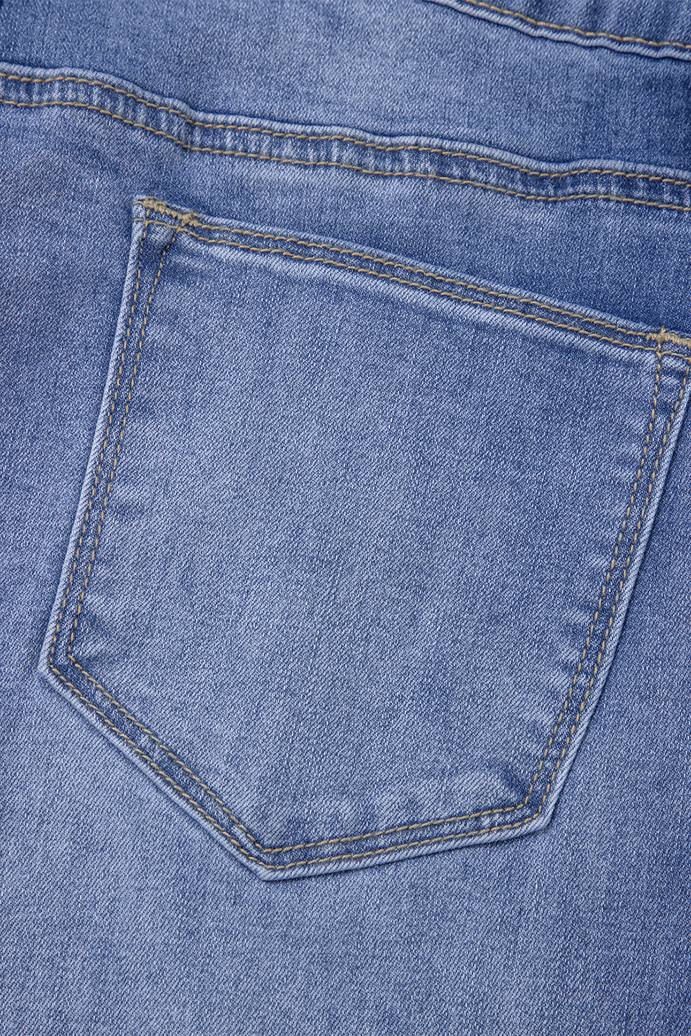 Blue Straight Cut High Rise Jeans