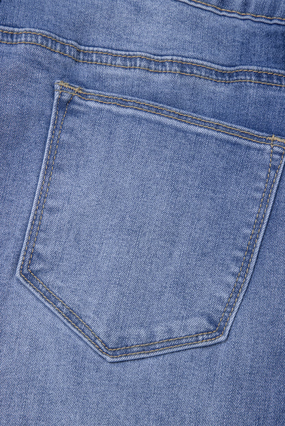 Blue Straight Cut High Rise Jeans