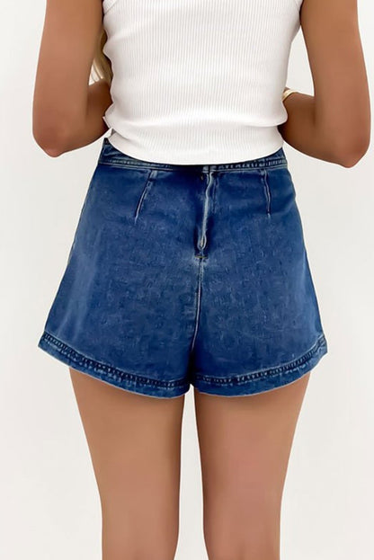 Ashleigh Blue Faux Wrap Mini Denim Skort