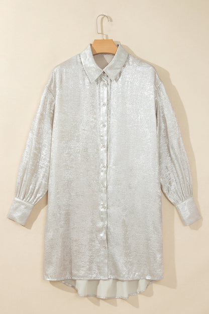 Champagne Mini Long Sleeve Shift Dress