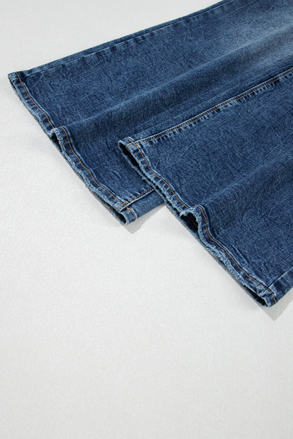Blue Acid Wash Flare Jeans