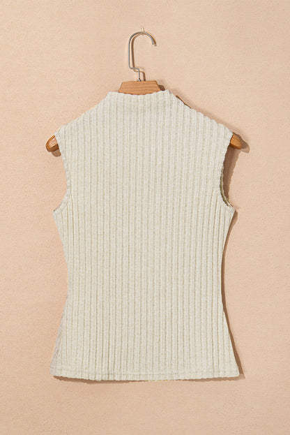 Nude Ribbed Knit Tank Top