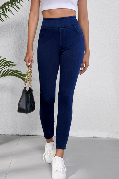 Blue High Waist Slim Fit Jeggings