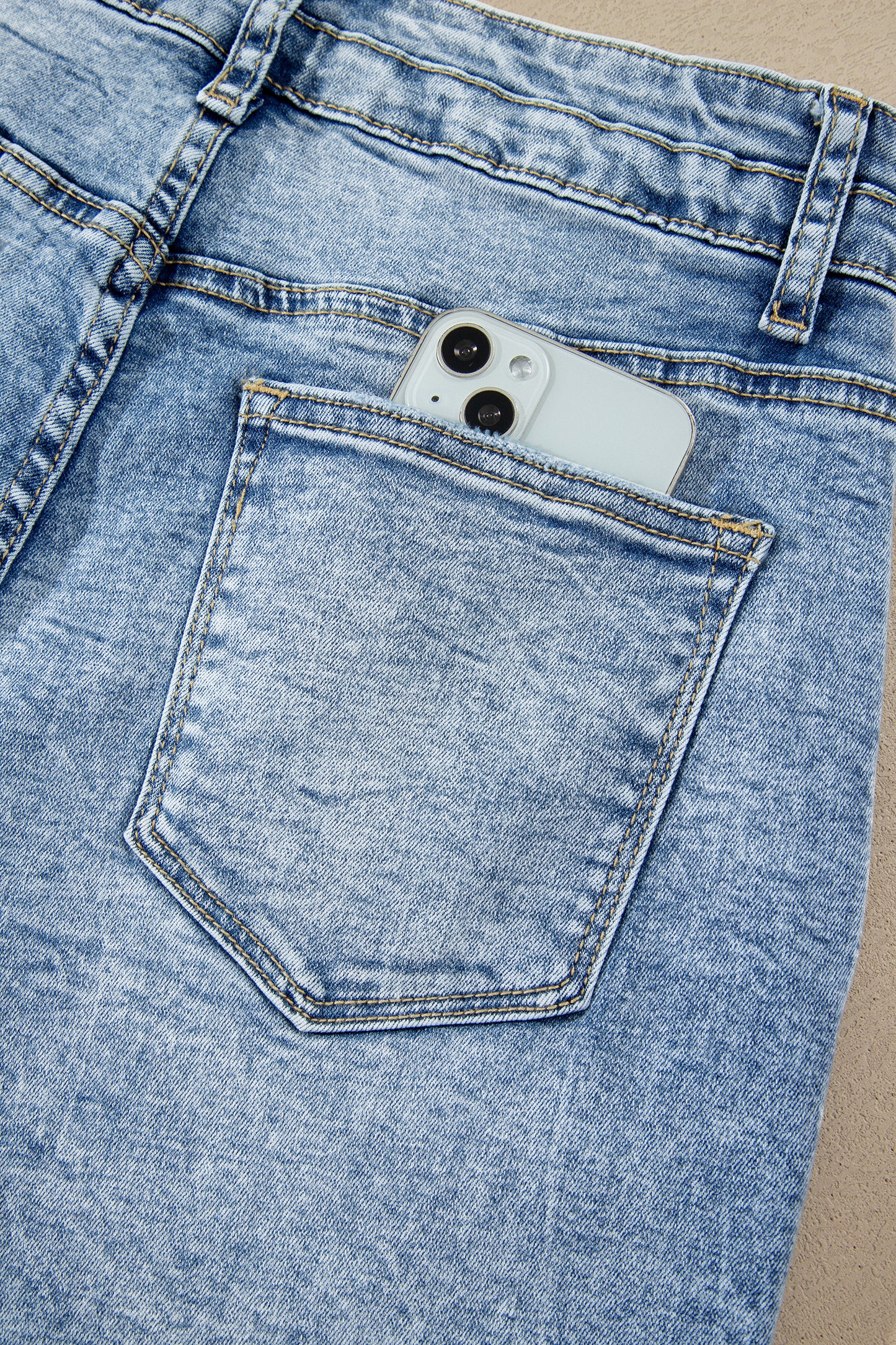 Blue Acid Wash Flare Jeans