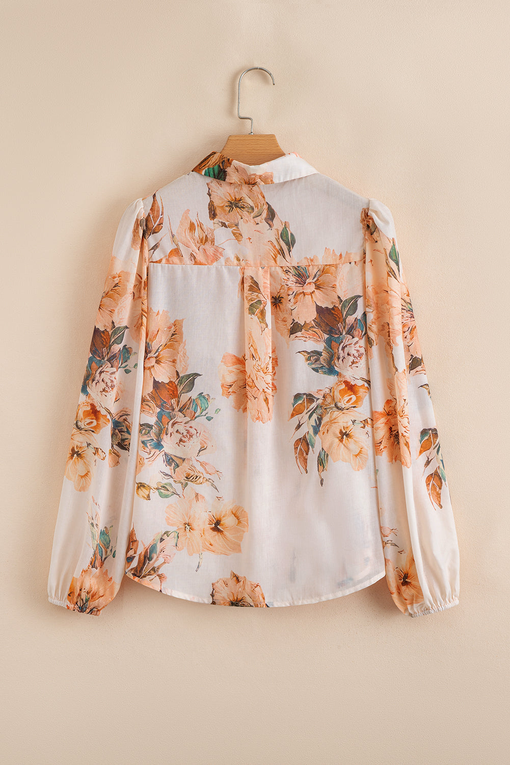 Floral Puff Sleeve Lightweight Shirt